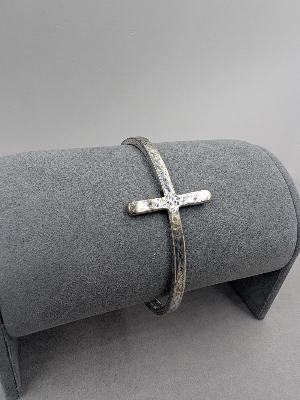 Lucky Brand Cross Cuff Bracelet Silver Tone Boho Faith Jewelry | 1022